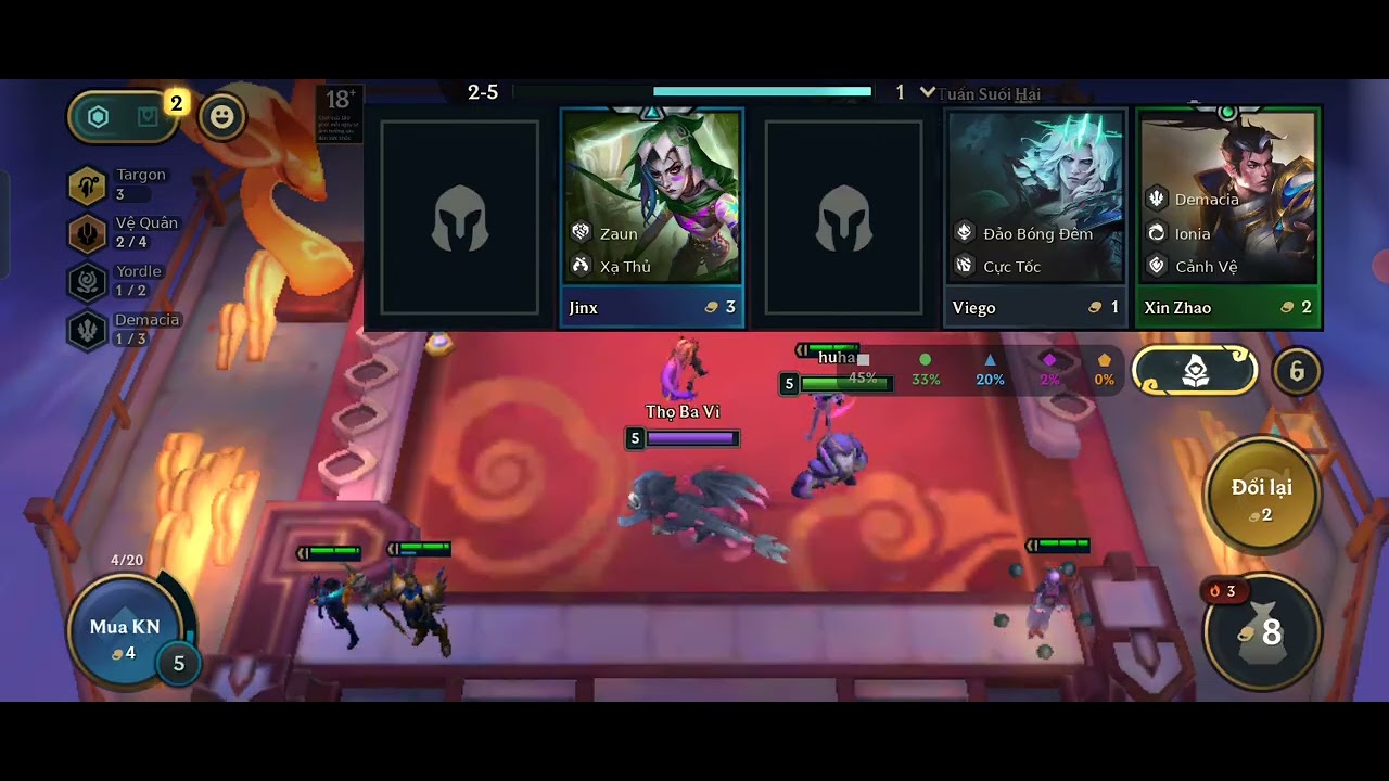 Hành trình Leo rank cao thủ trong DTCL ngày 10 hiện tại lục bảo 2 13 điểm