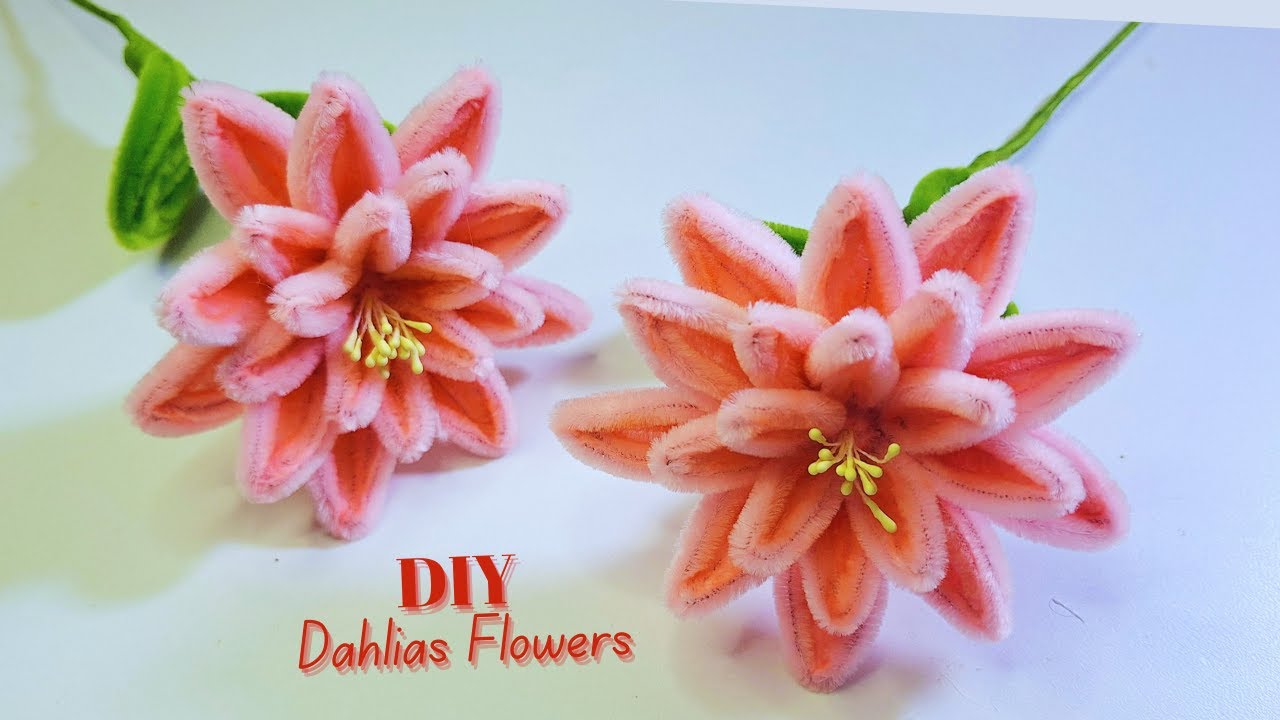 DIY Flower | How to Make Dahlias Flower with Pipe Cleaner