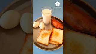 healthy diet breakfast bread,boiled egg,milk,banana.  #youtubeshorts #trend #food screenshot 5