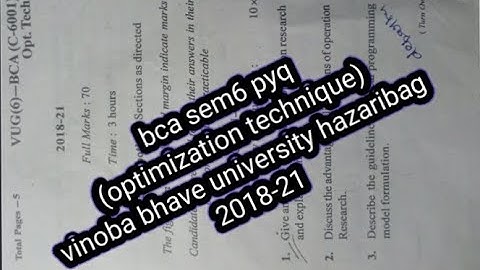 bca sem6 pyq (optimization technique) vinoba bhave university hazaribag 2018-21