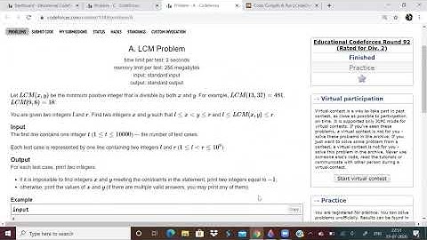 CODEFORCES EDUCATIONAL ROUND 92. 29-07-2020