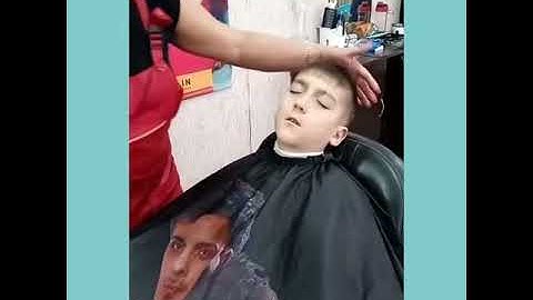 Модельная стрижка пока сын спит)))