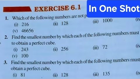 Exercise 6.1 Class 8 Cubes And Cube Roots | Ex. 6.1 Class 8 Cubes And Cube Roots |
