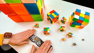 How fast can I solve rubik's cubes 3x3 of all sizes from the smallest to the giant