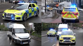 ARMED POLICE Escort CAT A Prison Convoy Through Manchester City Centre