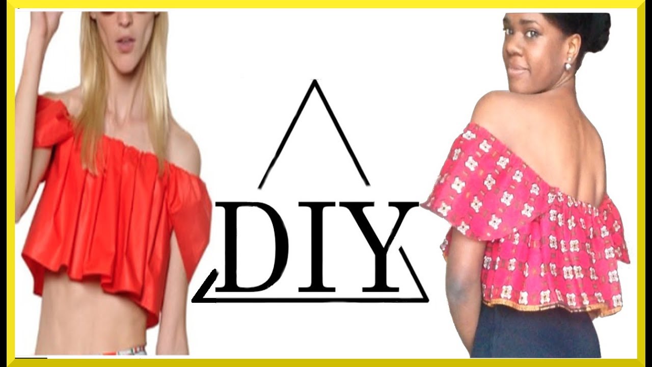 How to Make an Off the Shoulder Top Ankara Crop Top | SHANiA - YouTube