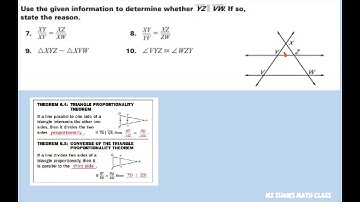 Given figure determine if segments are parallel. Converse Triangle Proportionality Theorems