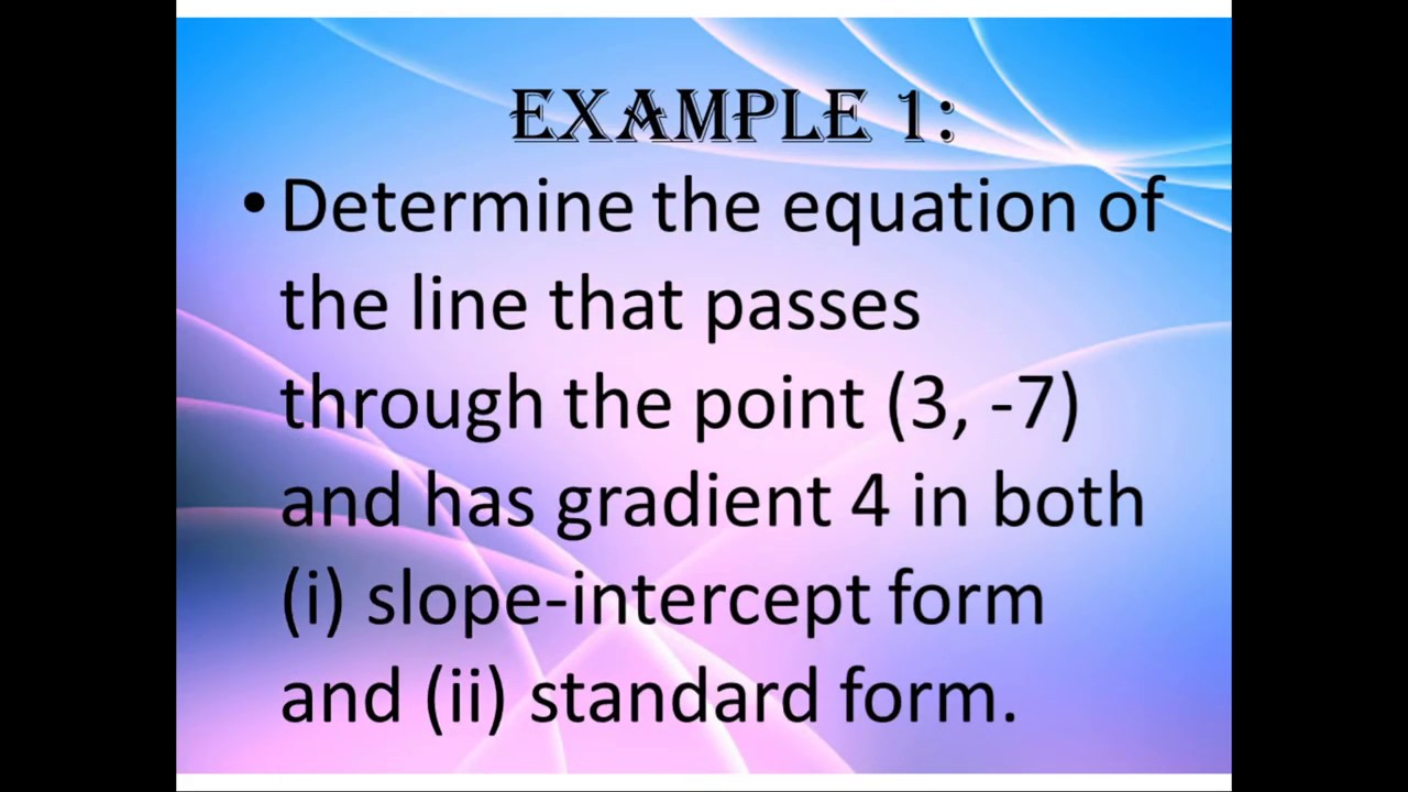 GRADIENT AND A POINT - YouTube