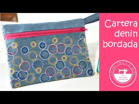 Ideas para reciclar: cartera denim bordada