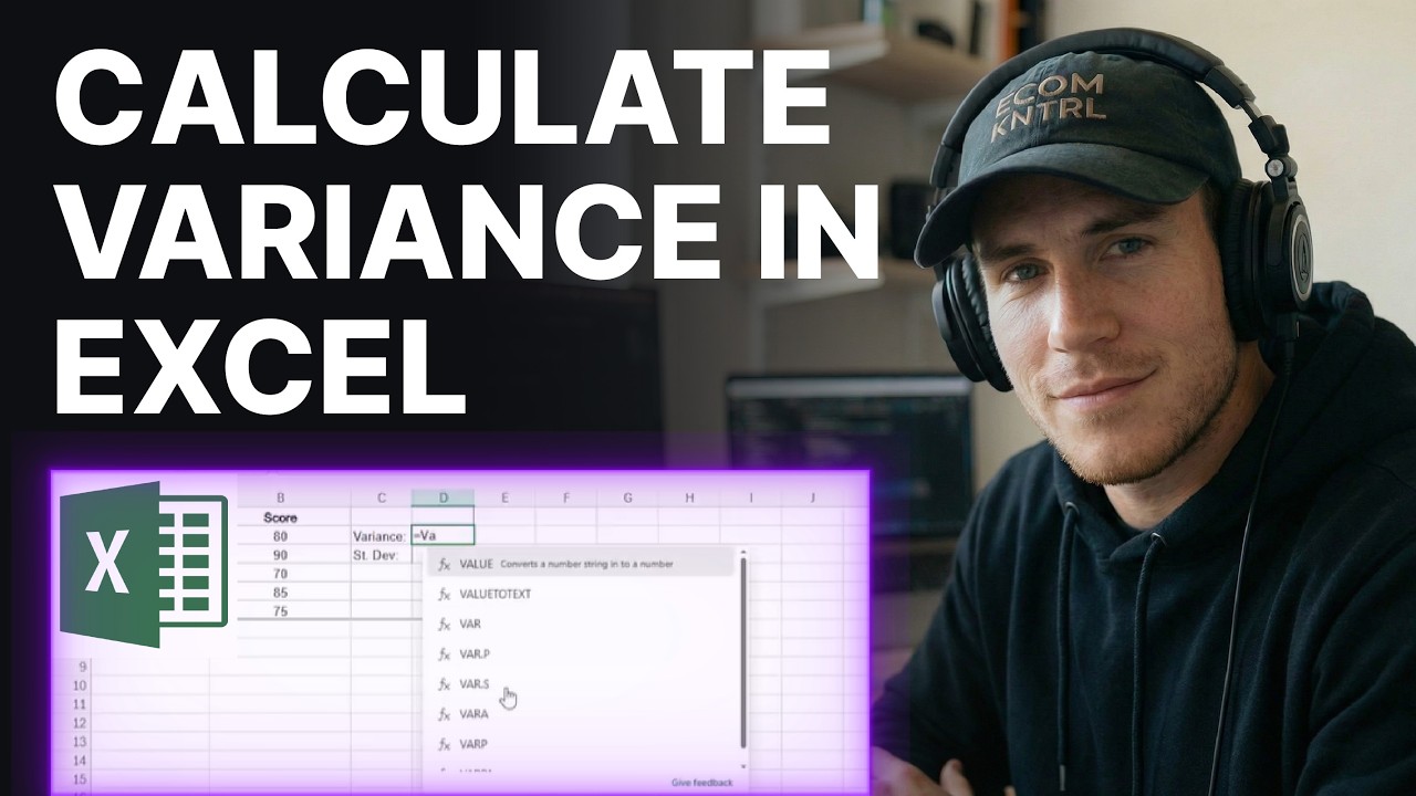 How to Calculate Variance in Excel (2026) | Step-by-Step - YouTube
