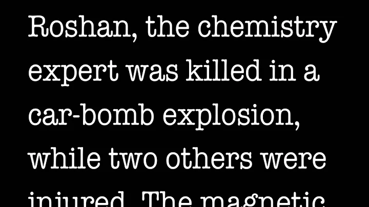Mostafa Ahmadi Roshan: A VICTIM OF A THEORY