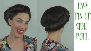 EASY PINUP hairstyle side roll  VINTAGE RETRO updo - Fitfully Vintage