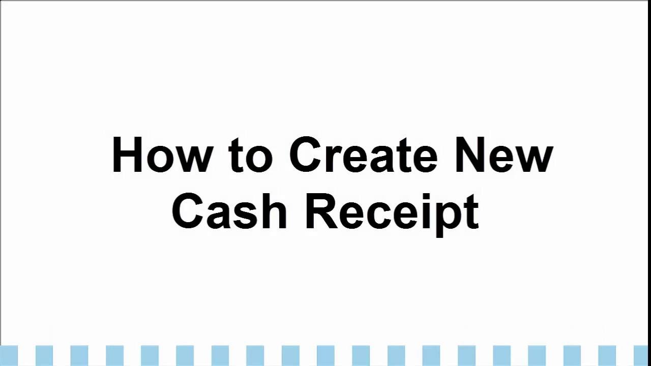 unlibooks service company how to create new cash receipt youtube