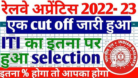 Railway Apprentice का ये Cut off आज जारी हुआ, ITI Pass Railway Apprentice Cut off kitna gya 2022-23