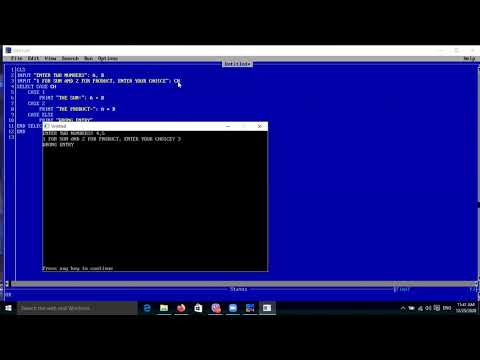 SELECT CASE STATEMENT QBASIC