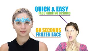 SHORT - Quick and Easy 60 Seconds Frozen Snow Queen Face Painting Demo - Step by Step