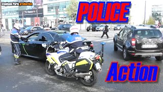 motards de la police et SAMU répondent à une  urgence