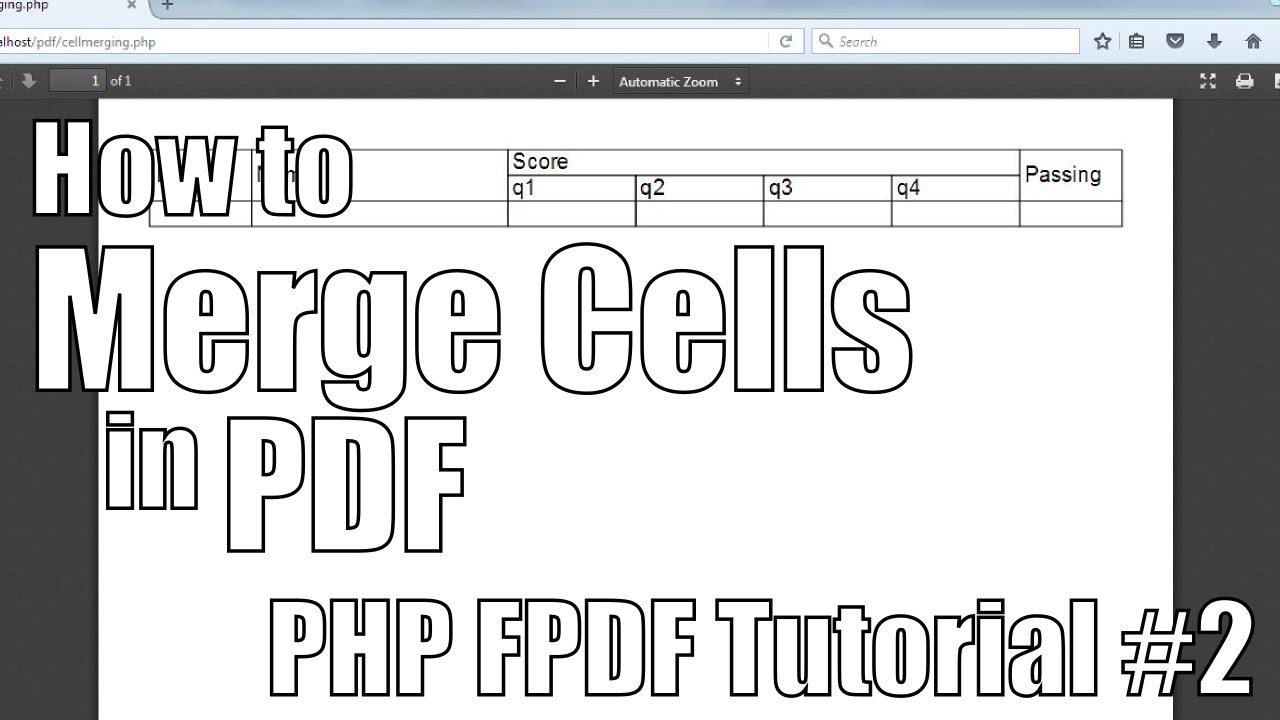 fpdf  Update  How To Merge Cells in PDF | PHP FPDF Tutorial #2