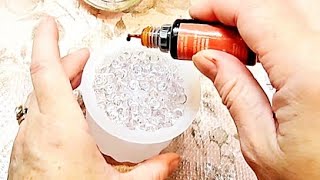 *AMAZING* Results!! Alcohol Ink & Clear Cabochons In this DIY Resin Pendant Light!!