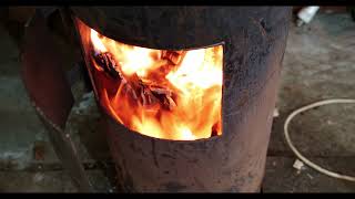 Stove made of gas tanks. Печь из газовых баллонов.