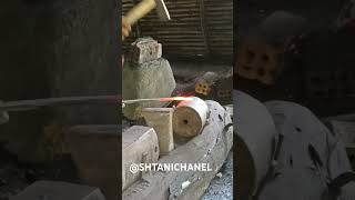 proses pembentukan puting pada bila golok kayu#pandaibesi #kerajinantangan