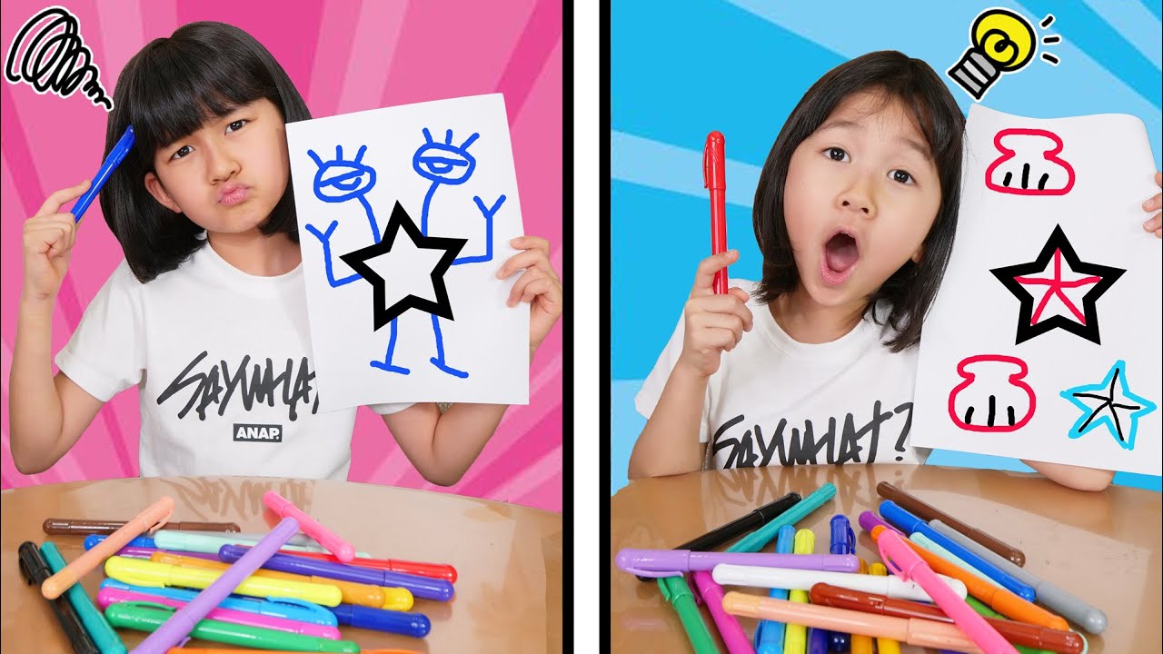 お家で遊ぼう！お絵かきシンクロゲーム♪シンクロ出来たらパパのお小遣いからご褒美☆himawari-CH