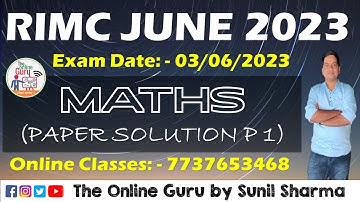 RIMC JUNE 2023 I Math Paper Solution P 1 I The Online Guru by Sunil Sharma 7737653468