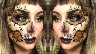 Honey Comb Skull Halloween Makeup Tutorial