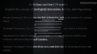 ecological concept in biology and step by step explanation