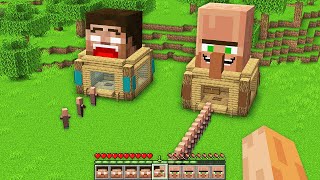 POOR HEROBRINE VS RICH VILLAGE SHOP Battle in My Minecraft World !! Longest Secret Villager Queue !!