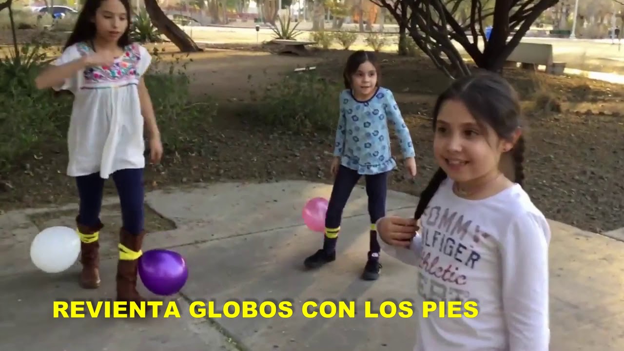 REVIENTA GLOBOS CON LOS PIES - YouTube