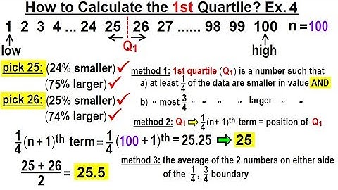 Statistic: Ch 2 Graphical Representation of Data (42 of 62) How to Calculate the 1st Quartile: Ex 4