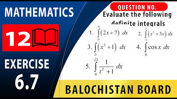 12th Maths Exercise 6.7 Question 1 to 5 | fsc maths part 2 |  Definite integral | maths class 12