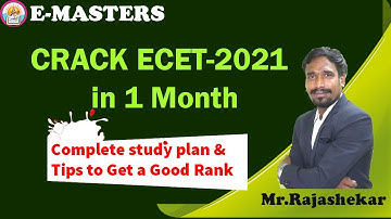 TS ECET 2021 EXAM DATE || ANALYSIS || HOW TO PREPAIRE 1 MONTH || BY RAJASHEKAR  || E MASTERS||