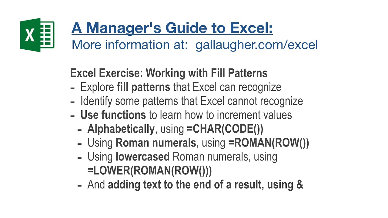 Excel Solution - Fill With Patterns (Part I and II) - YouTube