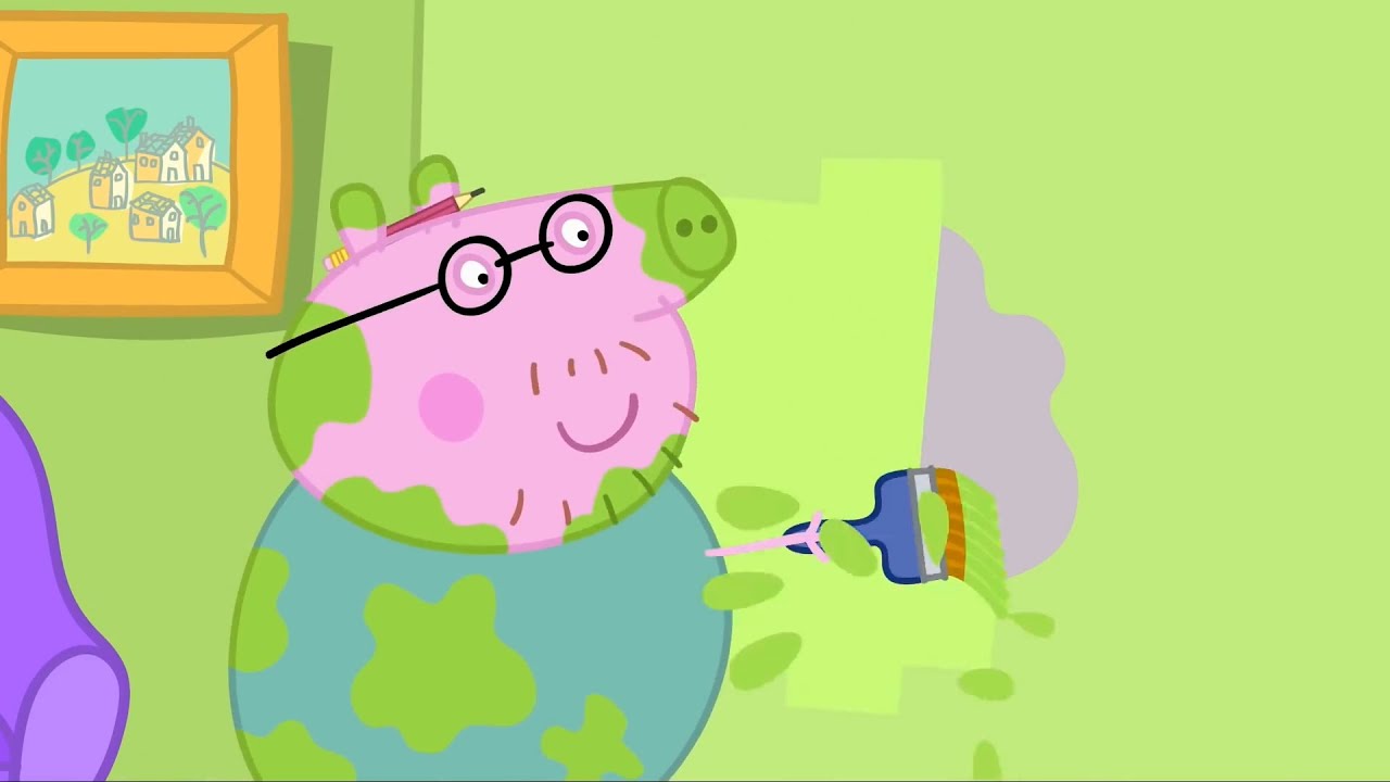 Peppa Pig Daddy Pig Paints the Wall Coloring Pages ???????????? ???????????????????????? ????????? ...