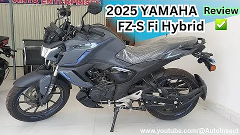 2025 New Yamaha FZ-S Fi Hybrid Cyan Metallic Grey Review, Walkaround | 60 kmpl Mileage |