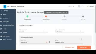 Filling and submitting trade license renewal application
