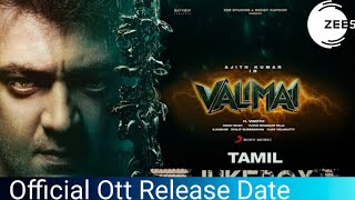 Valimai Ott Release date | Zee5 New Telugu Movie | Maha MiniTV | Ajith Kumar