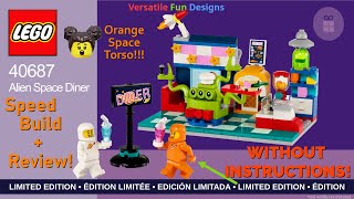 LEGO LIMITED EDITION Alien Space Diner 40687 GWP - Build & Review WITHOUT INSTRUCTIONS! 🟠 SPACE! 😲