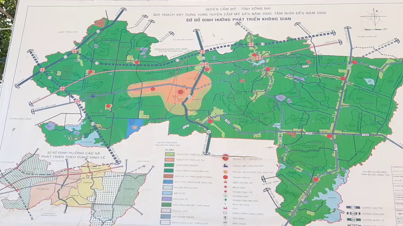 Trung tâm hành chính huyện Cẩm Mỹ và bản đồ quy hoạch tầm nhìn 2030 -2050