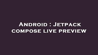 Celebrity Android : Jetpack compose live preview Profile