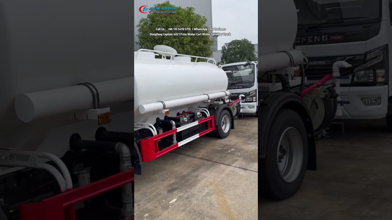 Dongfeng Captain 6 Wheels 1300 Gallons 5Tons Water Bowser with High Pressure Cleaning System