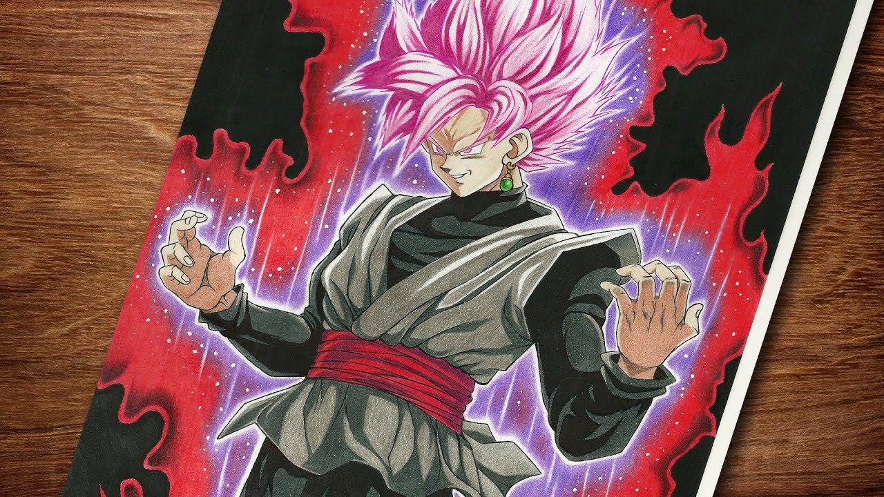 Speed Drawing Goku Black SSJ Rose (Dragon Ball Super) Desenhando