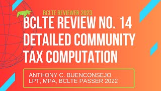 BCLTE REVIEW NO. 14 I DETAILED COMMUNITY TAX COMPUTATION I BCLTE REVIEWER 2023