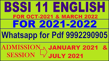 BSSI 11 Solved Assignment 2021-22 in English Pdf  9992290905.