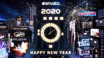 New Year Countdown Clock 2020 - The City | After Effects Project Files - Videohive template