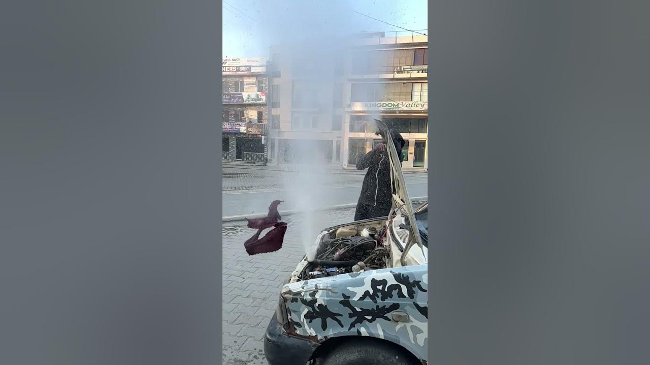 car radiator explodes | Radiator boiling water overflows - YouTube