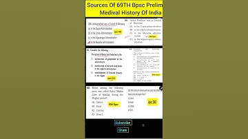 69Th Bpsc Medival History Source ll Bpsc Prelims Question Sources ll #bpsc #bpscprelims #upsc
