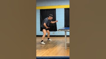 Table Tennis amature player learning backhand loop